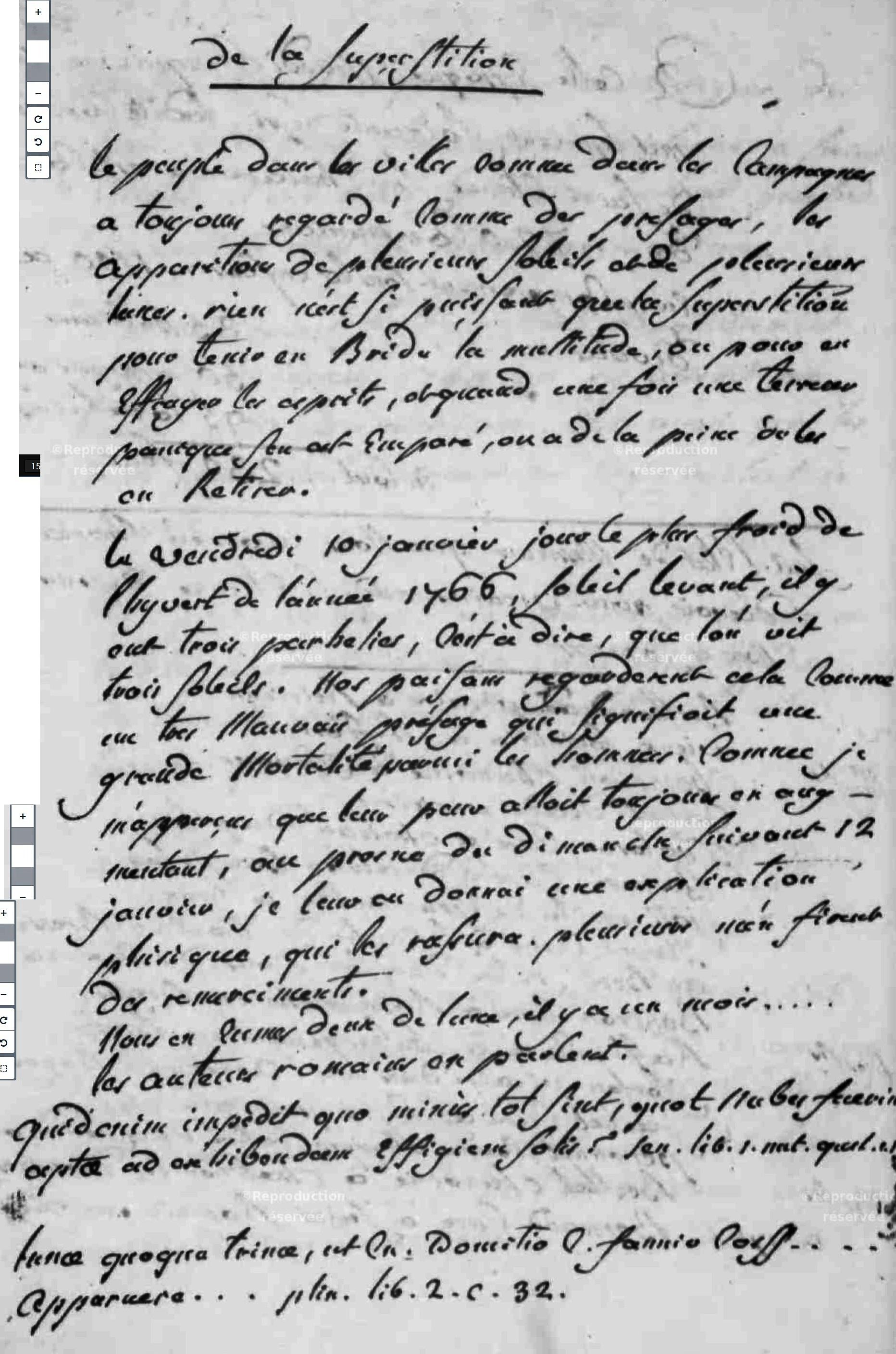 Note du curé Gay sur l’apparition de trois soleils en janvier 1766